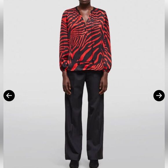 $215 The Kooples Zebra Print Blouse - Black NWT - Picture 6 of 12
